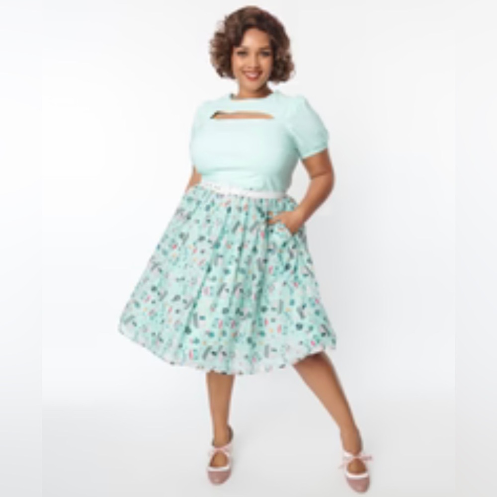 Mint Café De Paris fit and flare dress